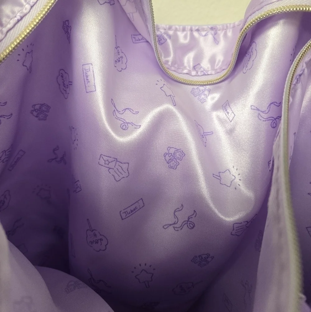 Sanrio Little Twin Stars Enjoy Idol Tote Bag Purple Satin